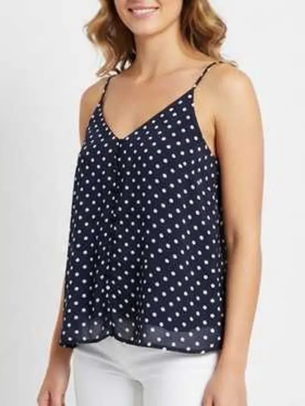 H&M Women’s Navy Polka Dot Spaghetti Strap Cami size 6